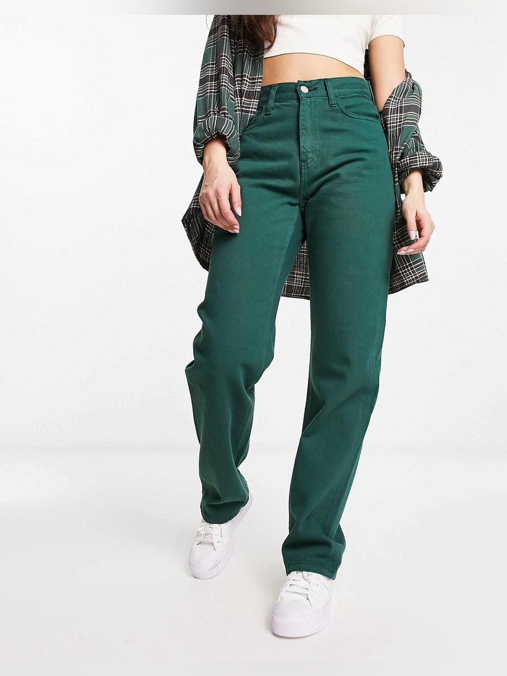 Carhartt WIP Noxon High Waist Jeans in Green, size 30